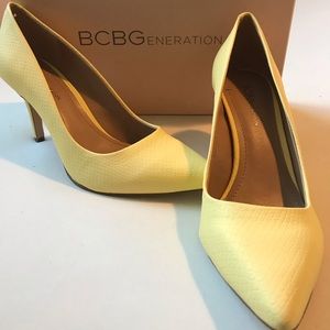 BRAND NEW:BCBGeneration High Heels - Lemon Chiffon